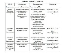 ГРАФИК ПРИЕМА ГРАЖДАН